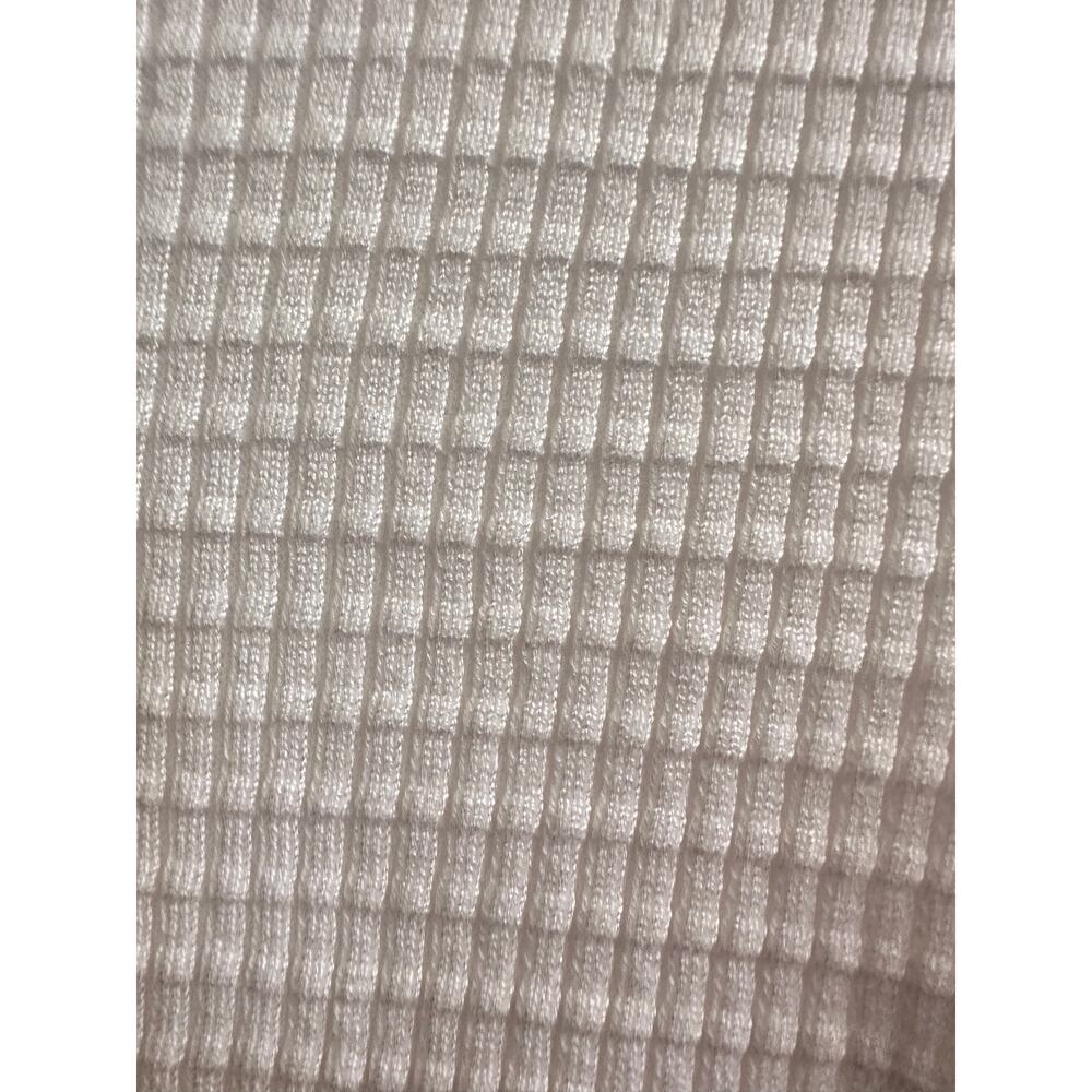 Liz Claiborne White M Waffle Knit Short Sleeved Sweater Preppy Basic Minimalist - Picture 5 of 7